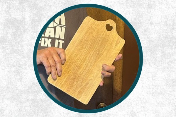 Forrest V. made this cutting board for his wife, Katie.